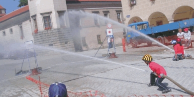 Příseka na hasičské soutěži v Telči